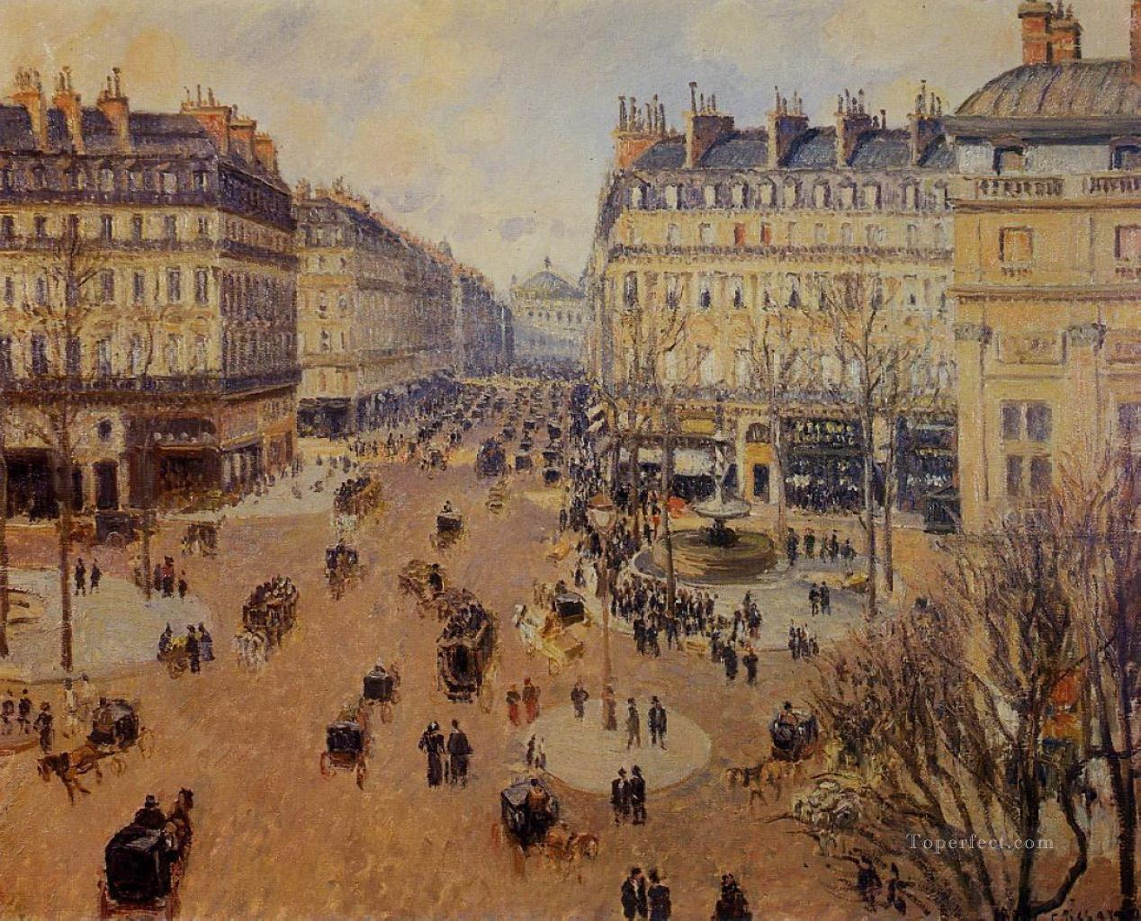 フランセ劇場広場 冬の午後の日差し 1898年 カミーユ・ピサロ油絵